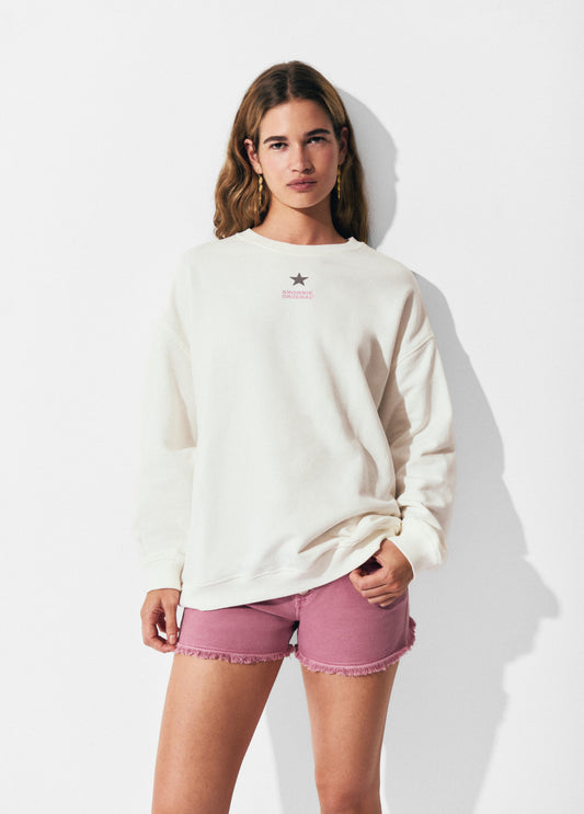 Sudadera lavada print espalda