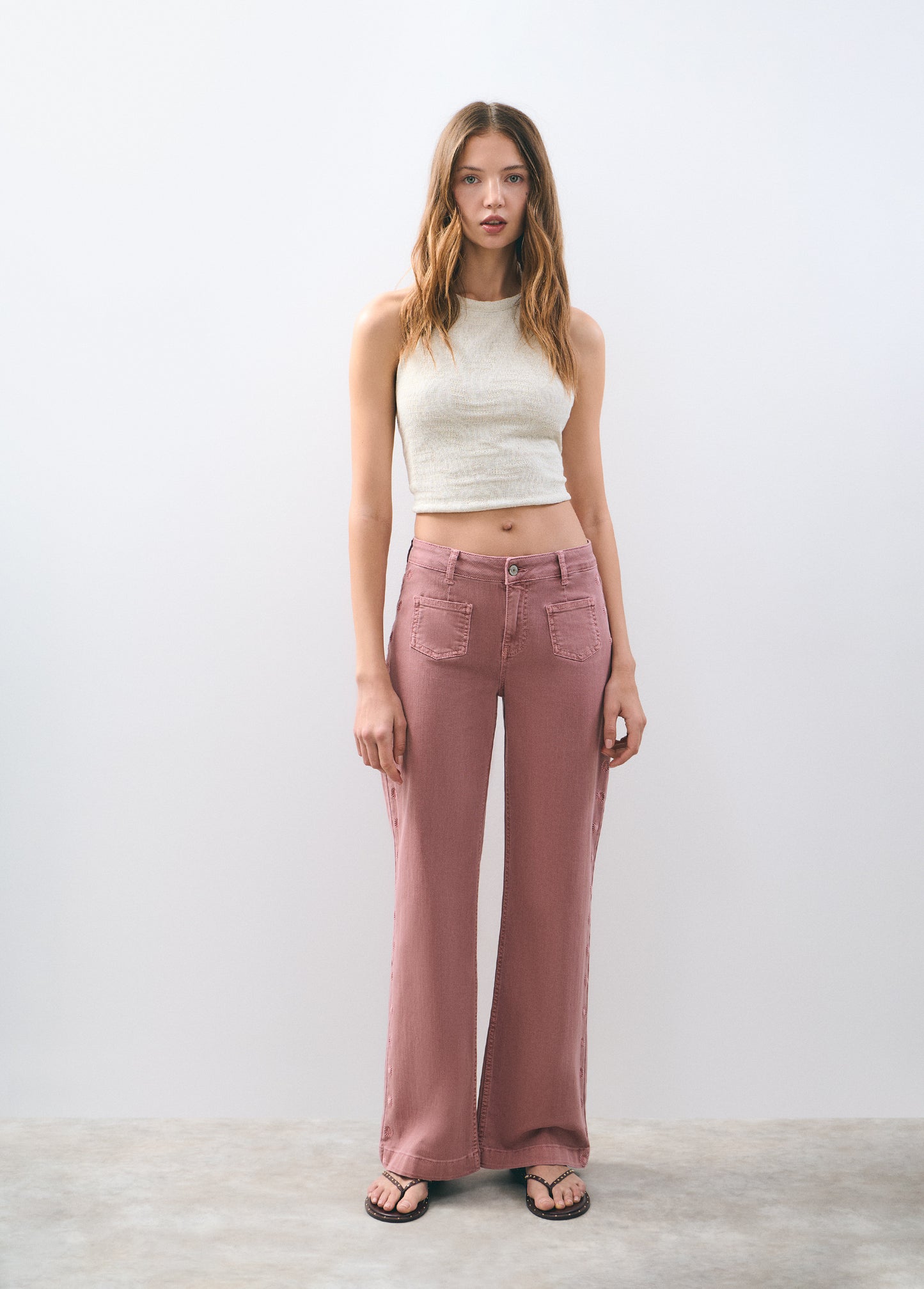 Pantalón culotte bordado soles