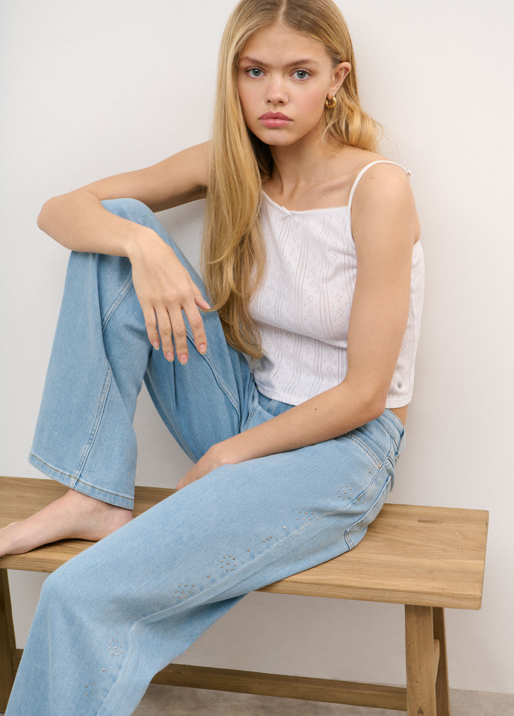 Jeans tachas rectos