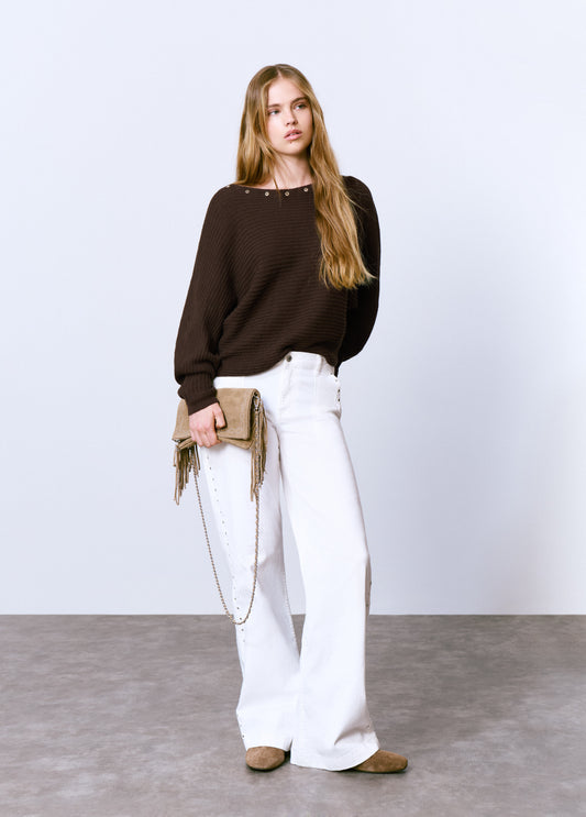 Pantalón culotte tachas
