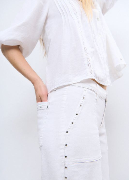 Pantalón culotte tachas