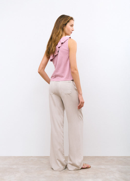 Pantalón bolsillo parche fluido