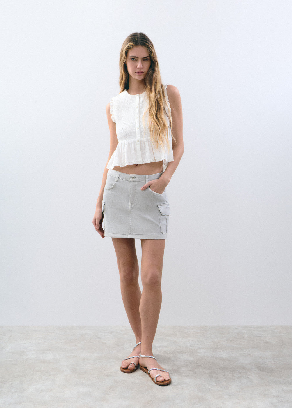 Blusa smock cuadros