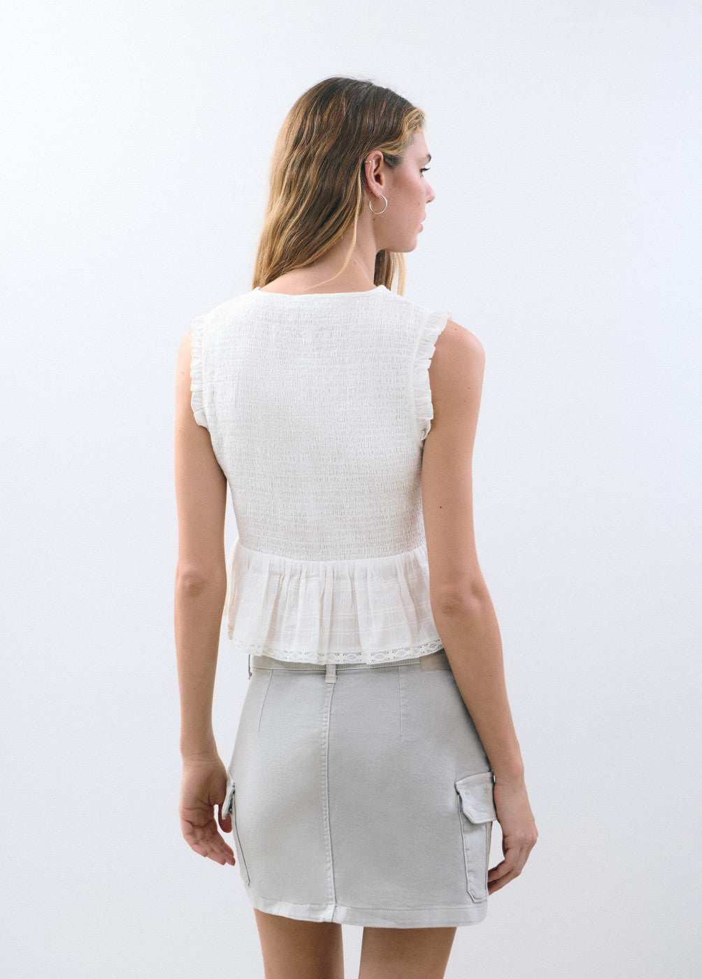 Blusa smock cuadros
