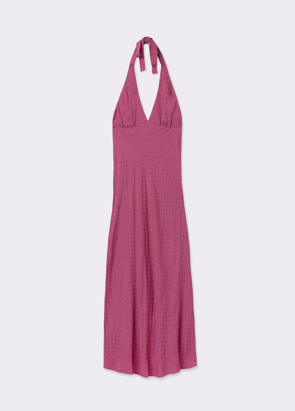 Vestido largo halter jacquard