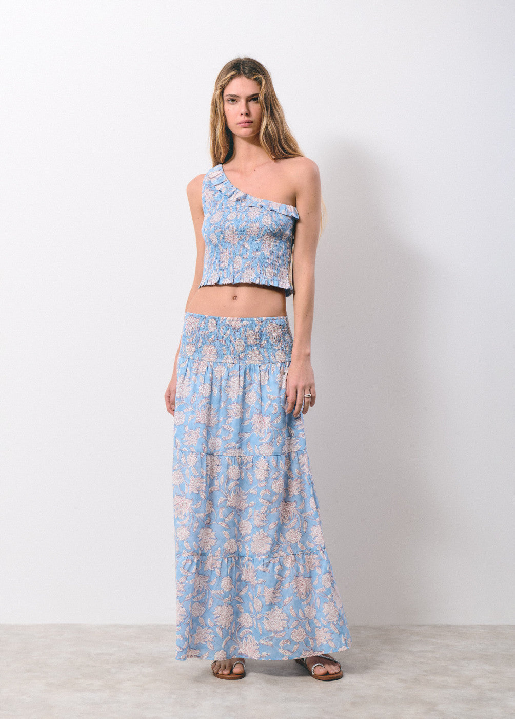 Falda larga smock