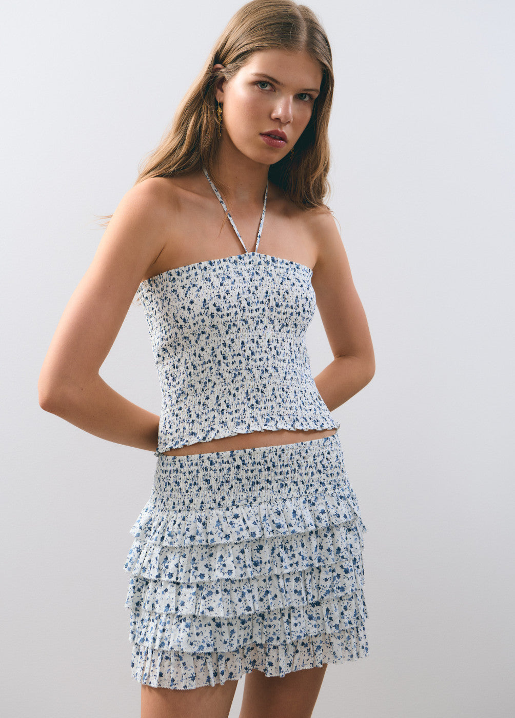 Top gomas estampado flor