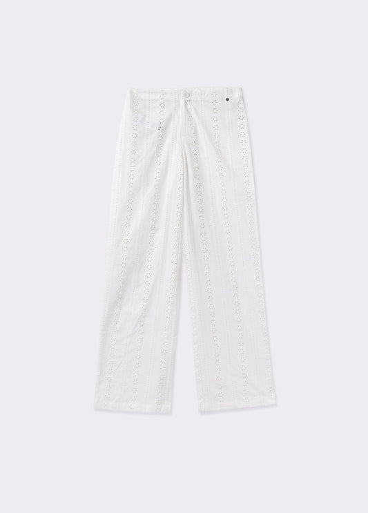 Pantalón bordado suizo