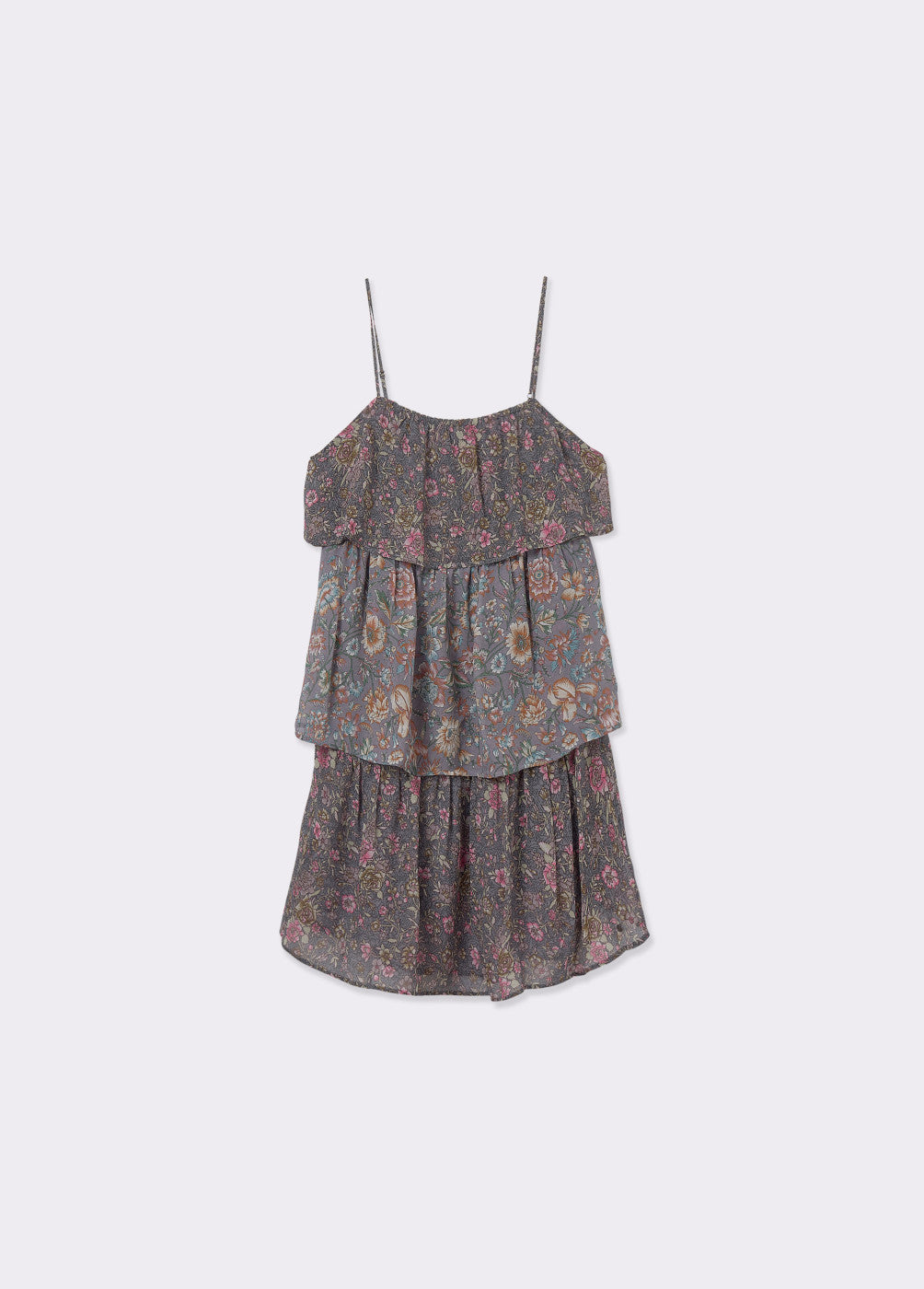 Vestido capas flores