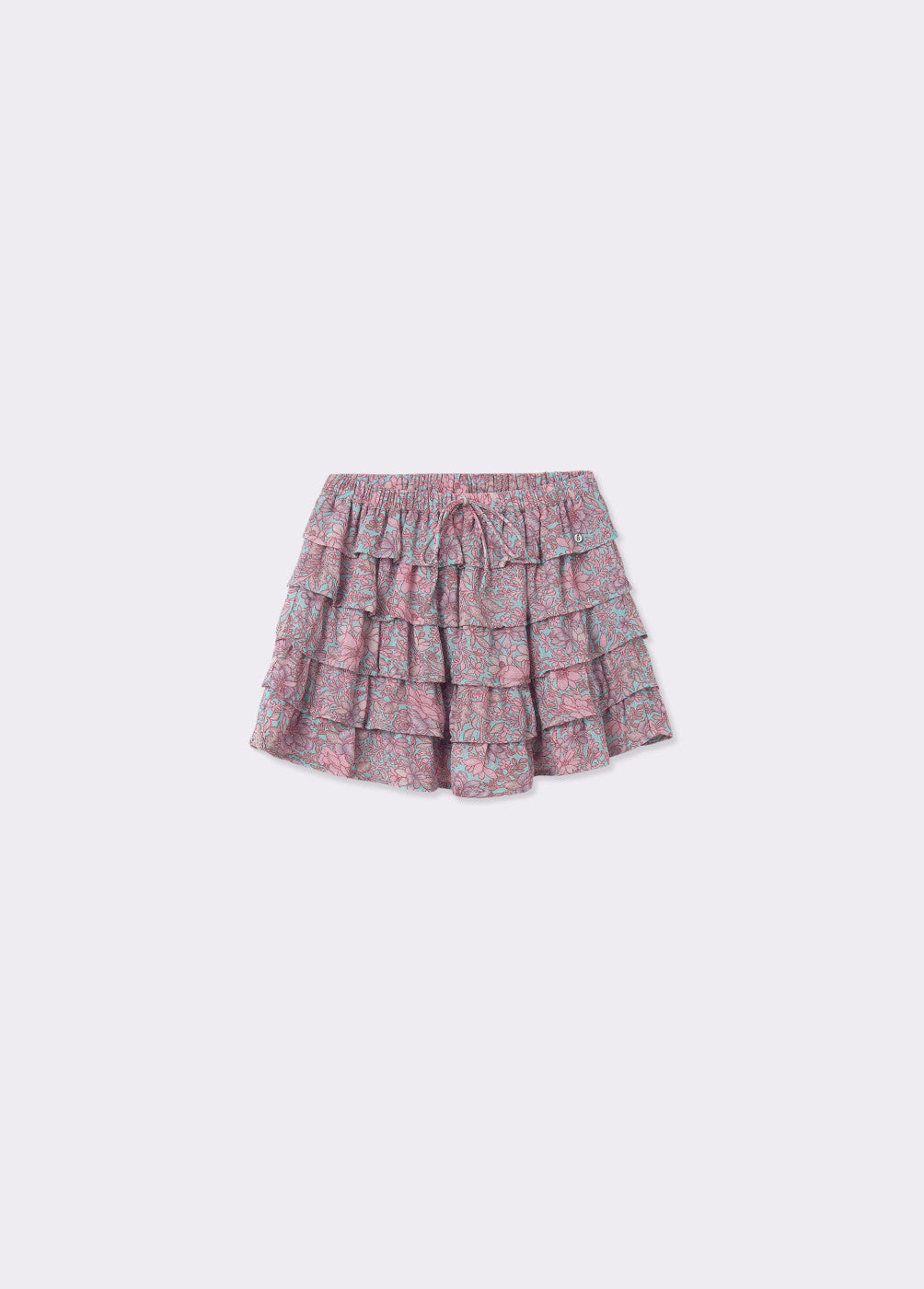 Falda multivolantes flores