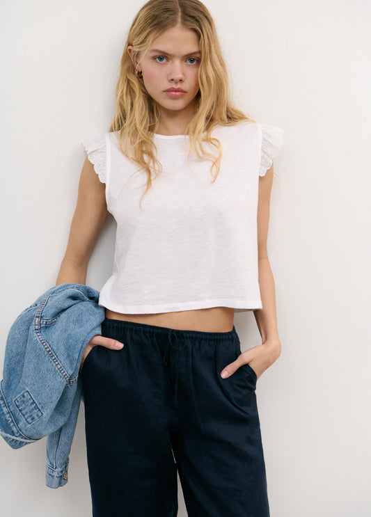 Pantalon fluido de lino