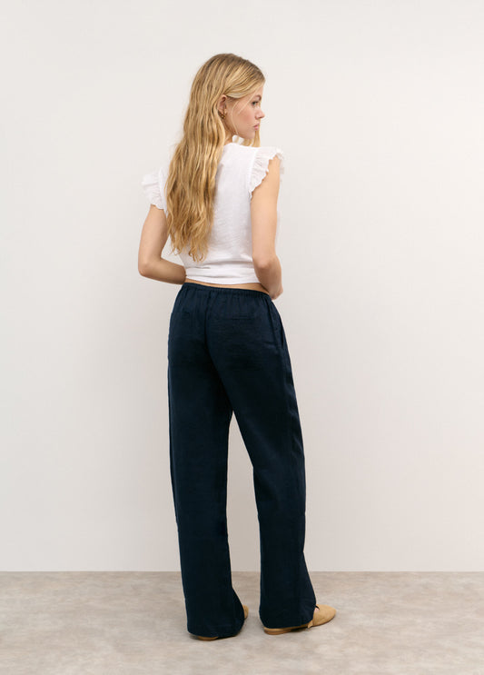 Pantalon fluido de lino