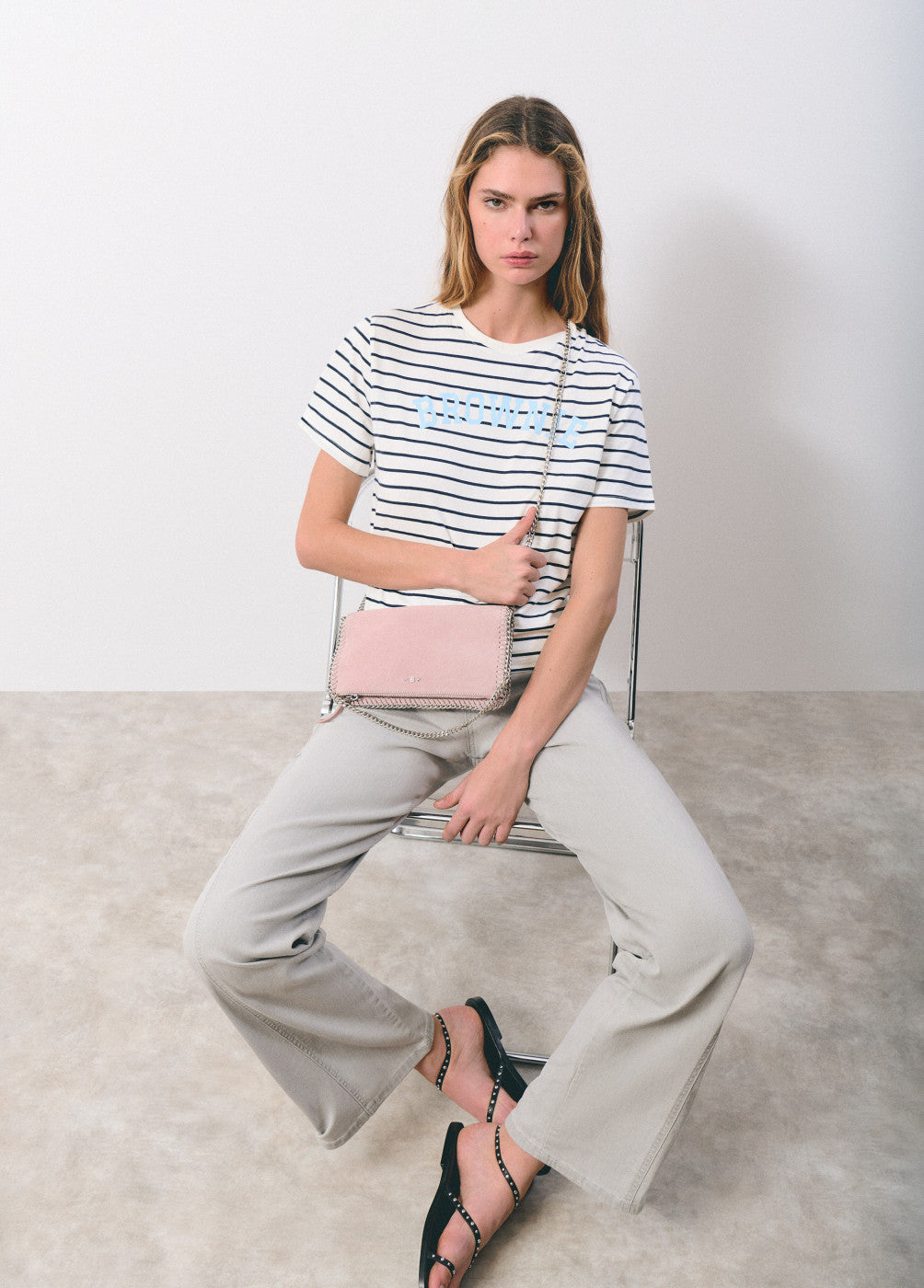 Bolso solapa piel doble cadena