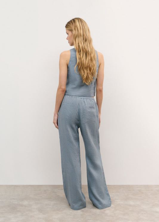 Pantalón fluido de lino
