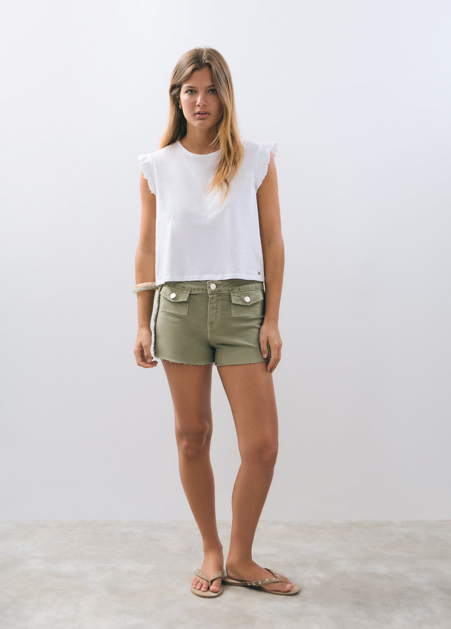 Camiseta algodón doble volante