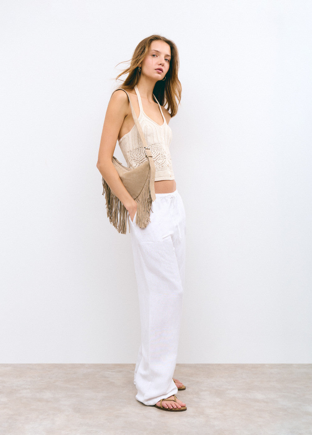 Top crochet botones