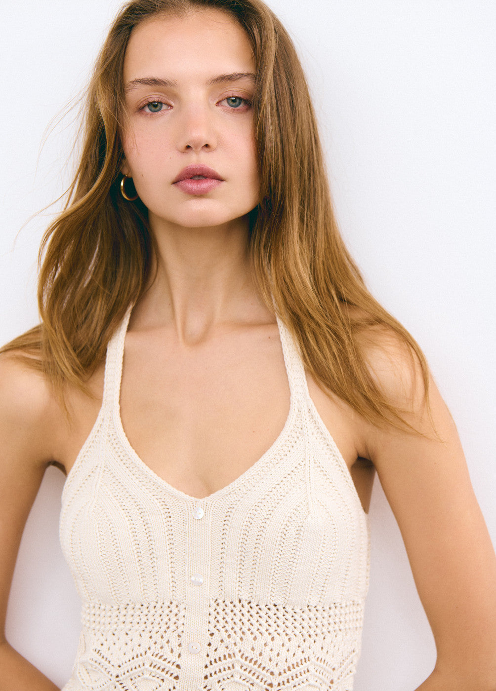 Top crochet botones