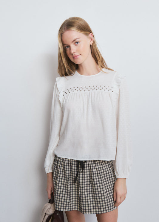 Blusa volantes tachas