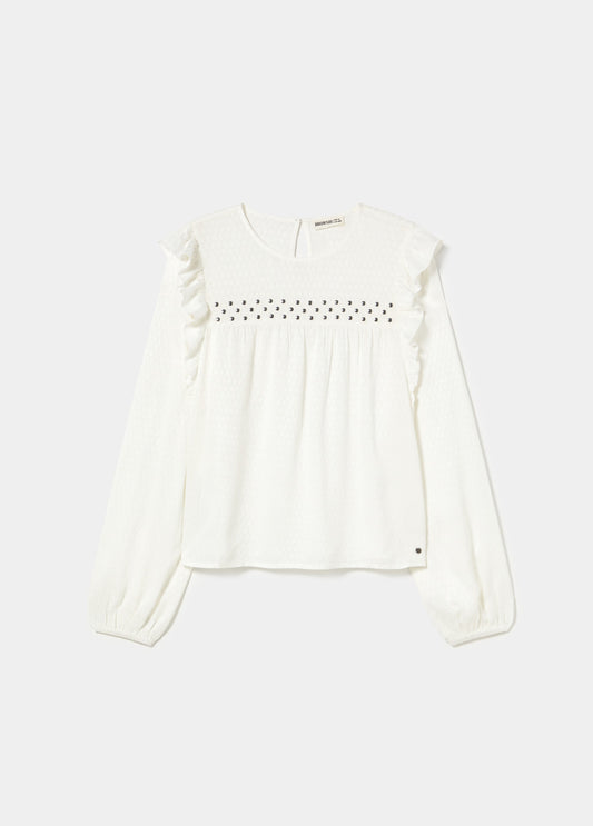 Blusa volantes tachas