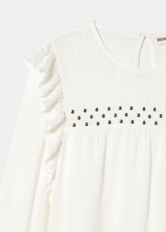 Blusa volantes tachas