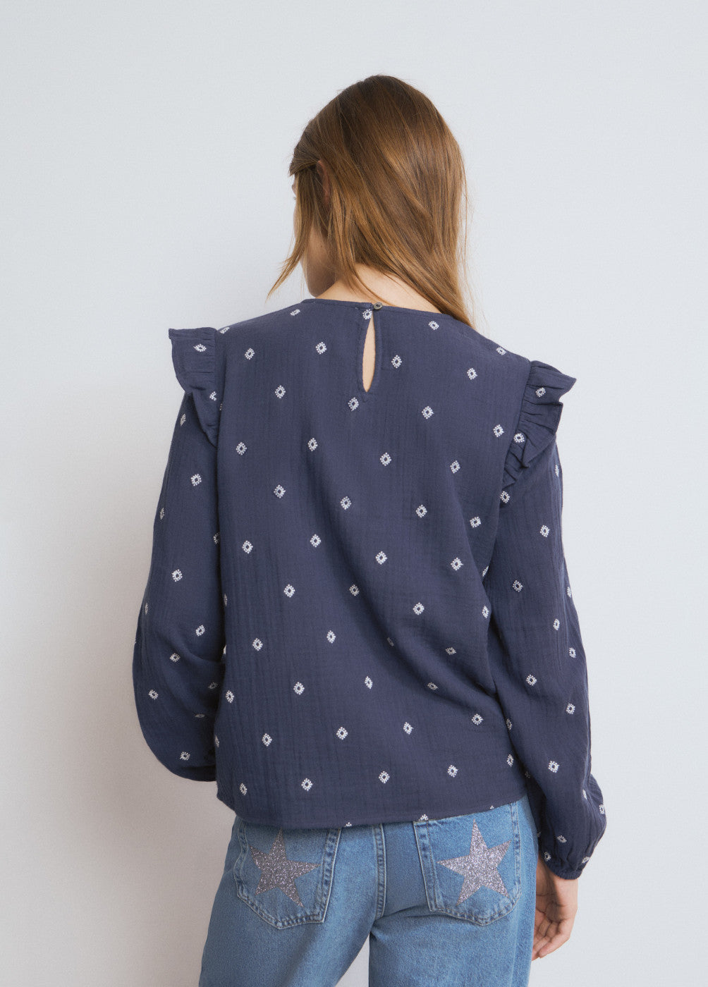 Blusa dobletela bordados