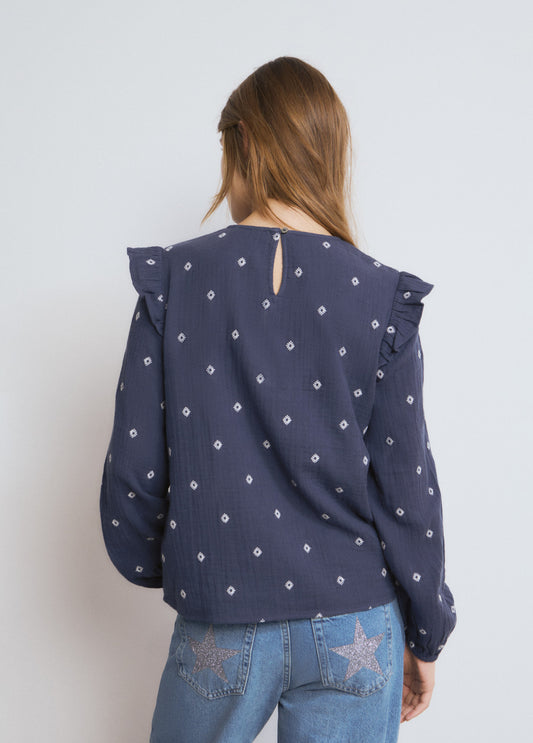 Blusa dobletela bordados