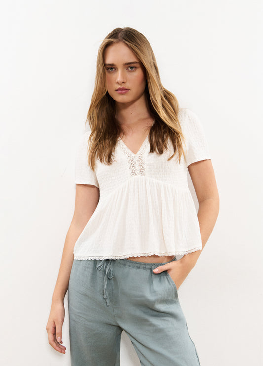 BLUSA SMOCKS DETALLE LACE