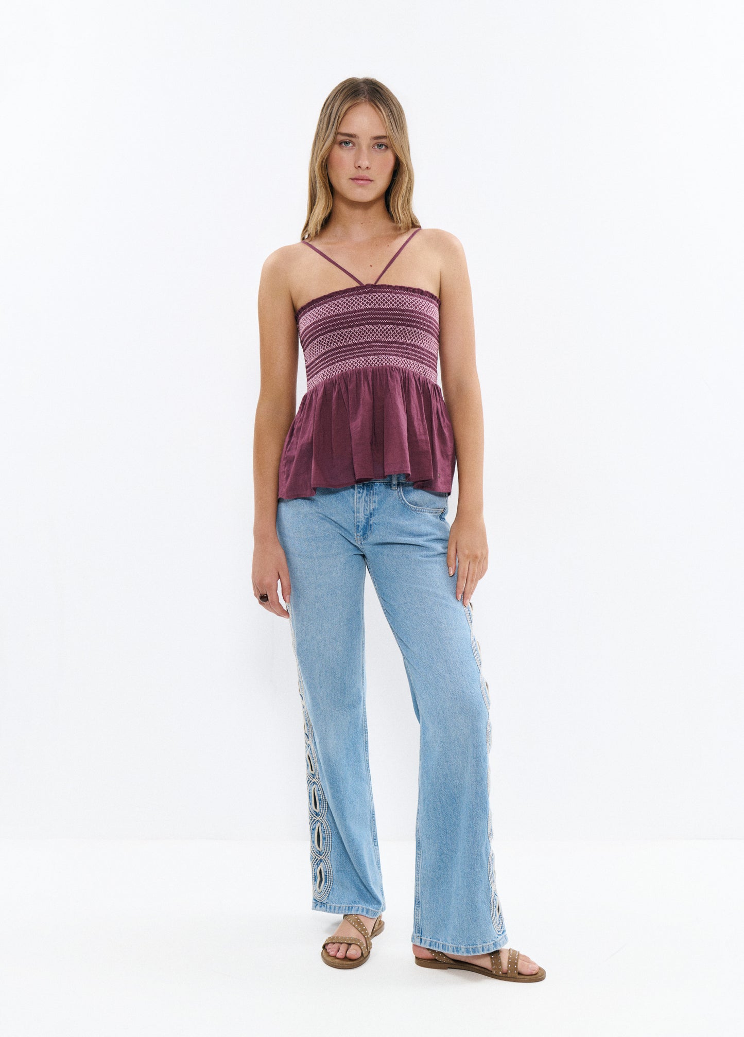 Top gomas smock contraste