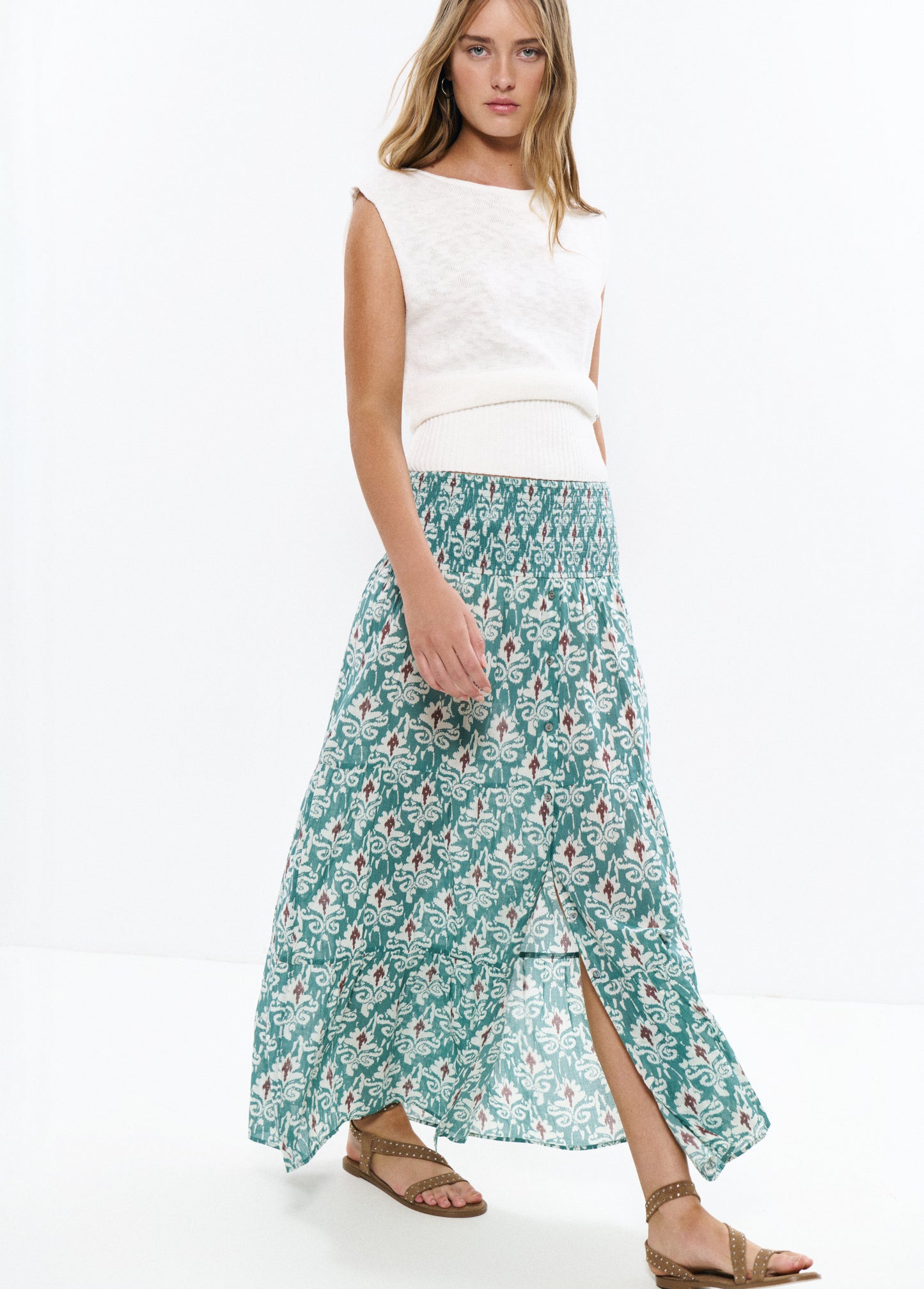 Falda larga smock