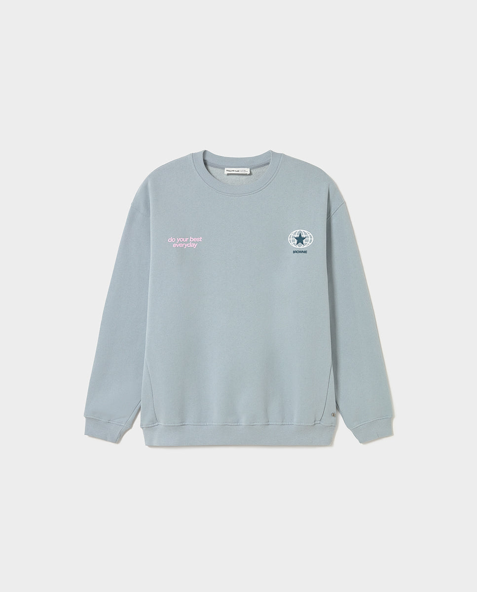 Sudadera print espalda con parche