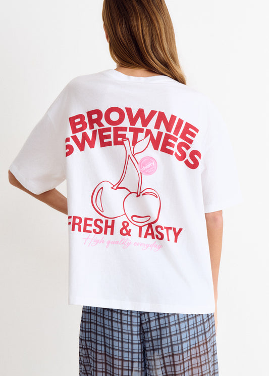 Camiseta print fruta y parches
