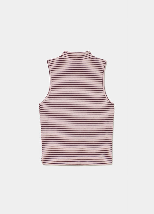 Camiseta raya tejida cuello abotonado