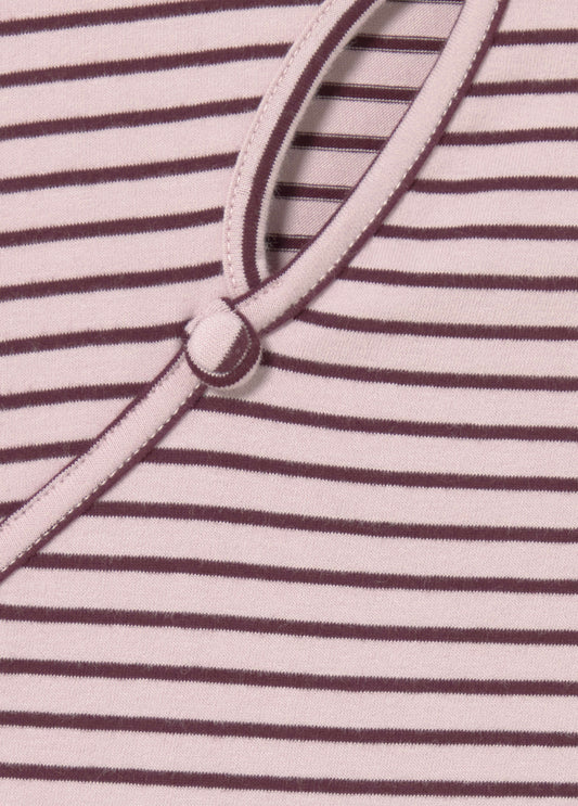 Camiseta raya tejida cuello abotonado