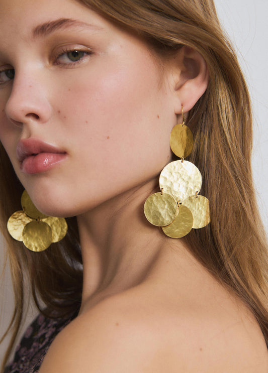 Pendiente monedas grandes