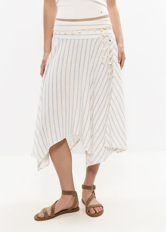 Falda midi rayas