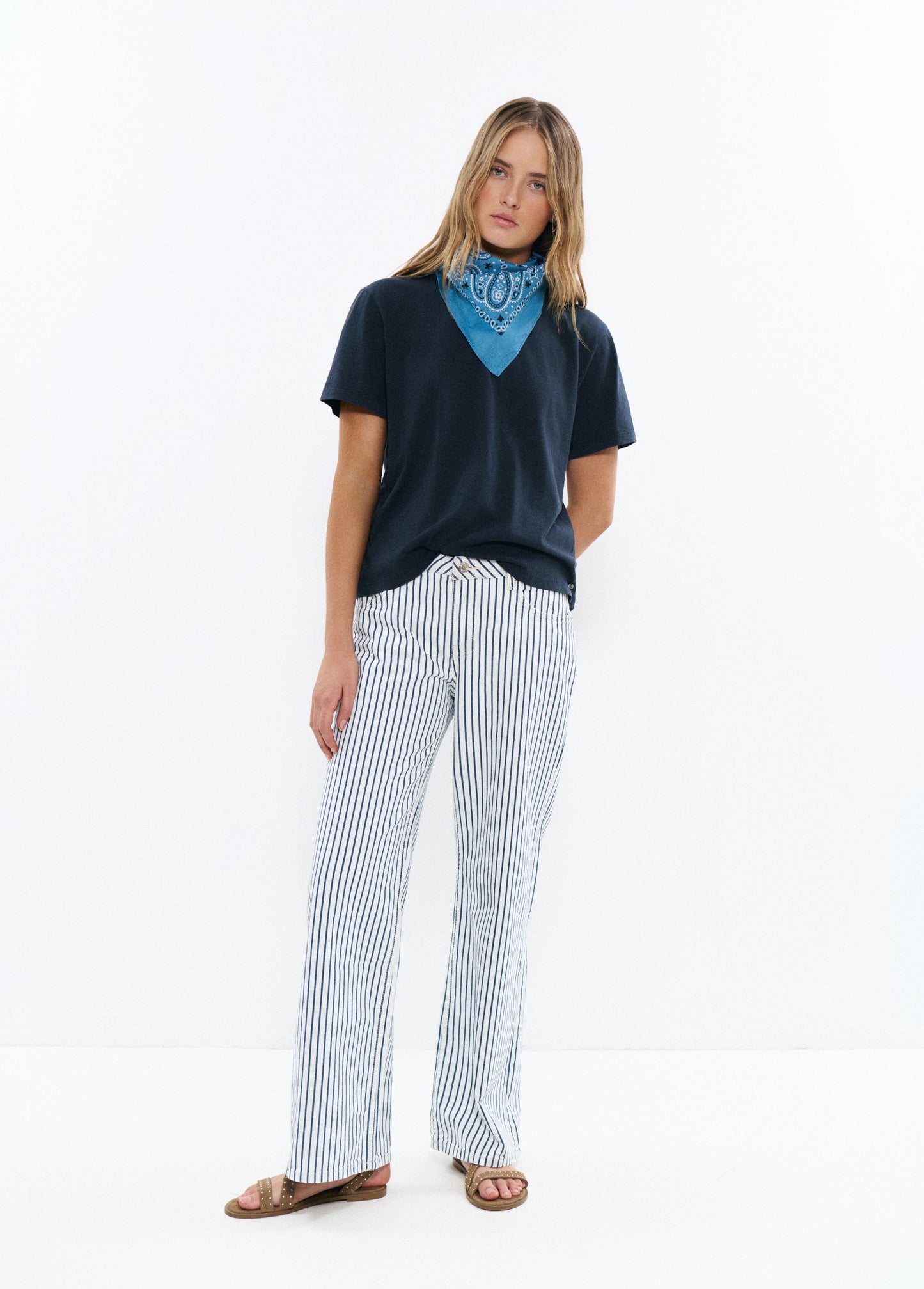 Pantalon relaxed rayas