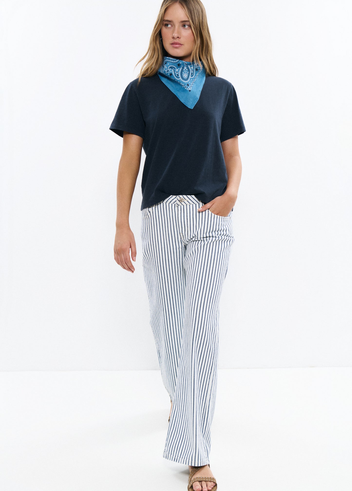 Pantalon relaxed rayas