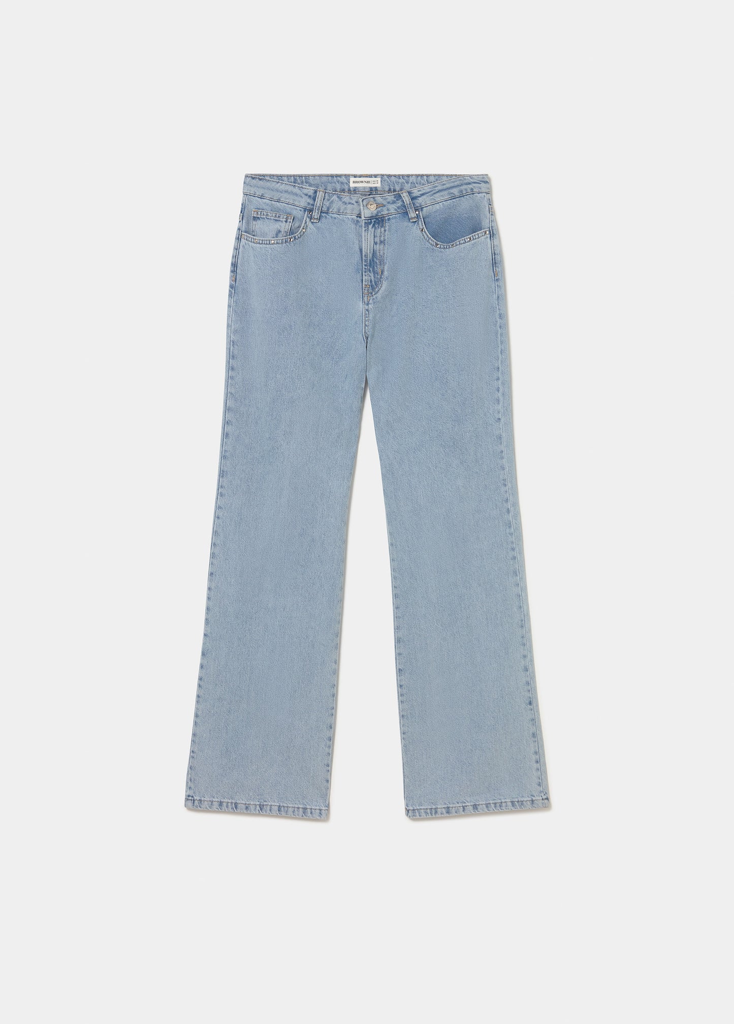 Jeans straight bordado bolsillos