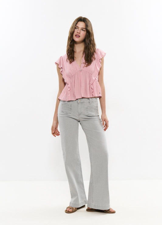 Jeans bolsillo parche estrella