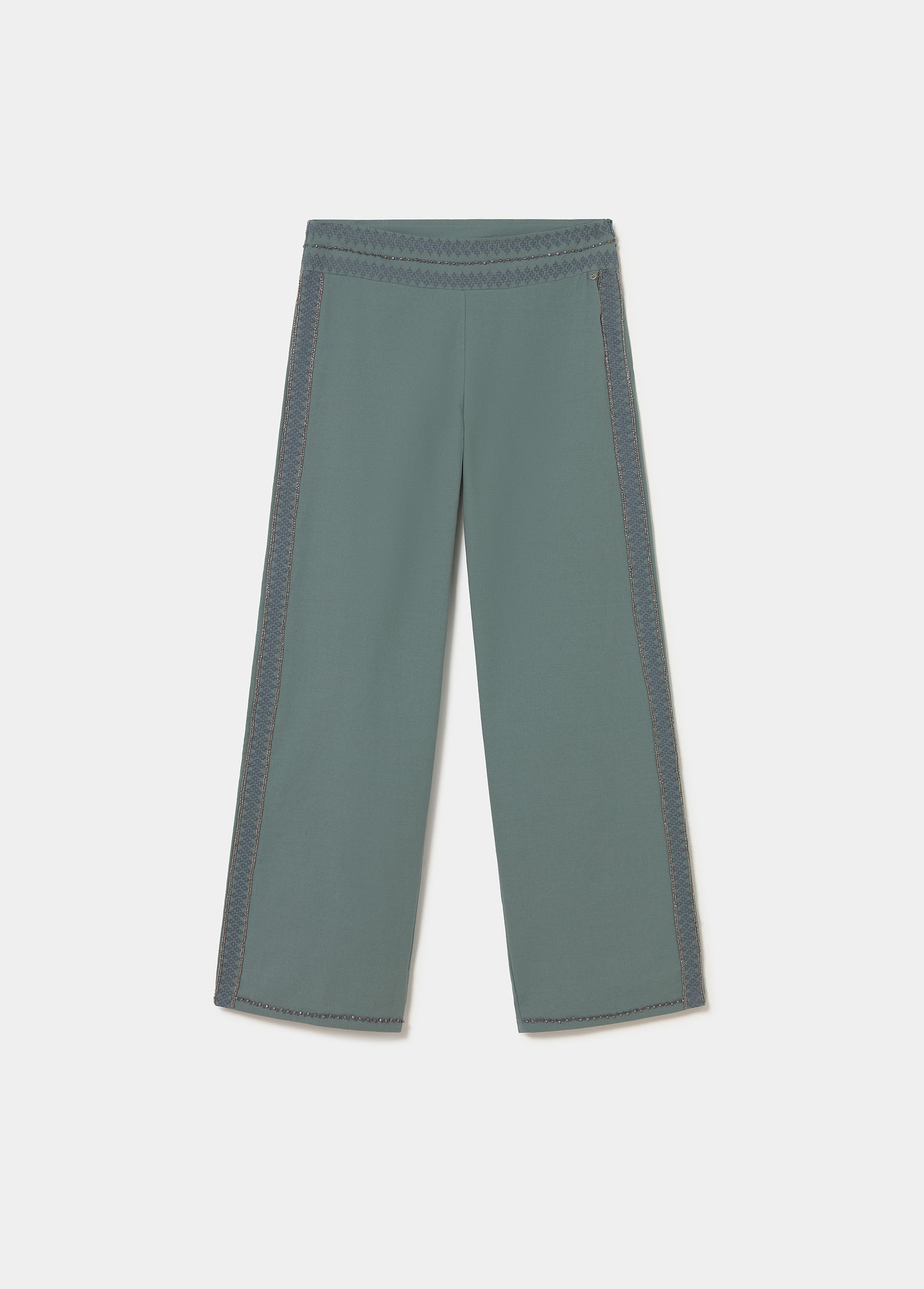 Pantalón largo cintura bordados