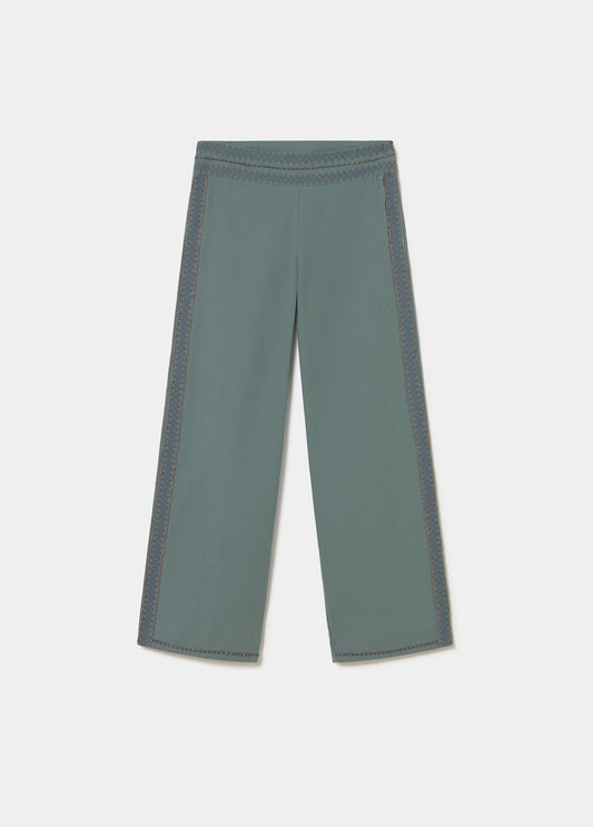 Pantalón largo cintura bordados