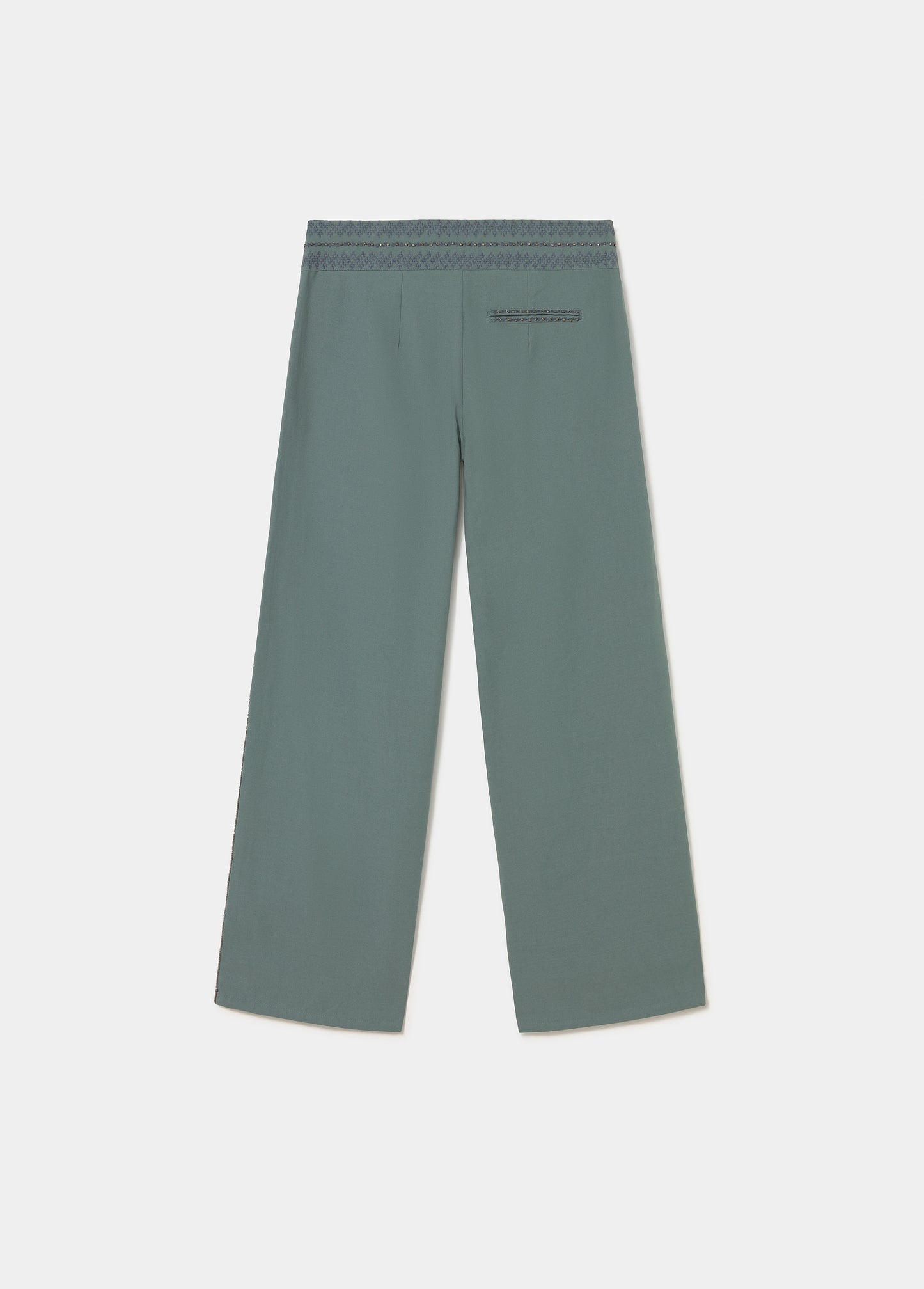 Pantalón largo cintura bordados