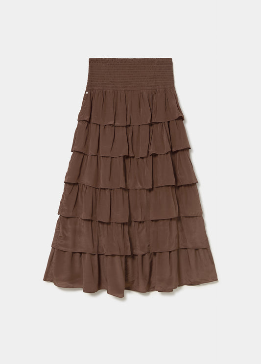 Falda larga multivolantes