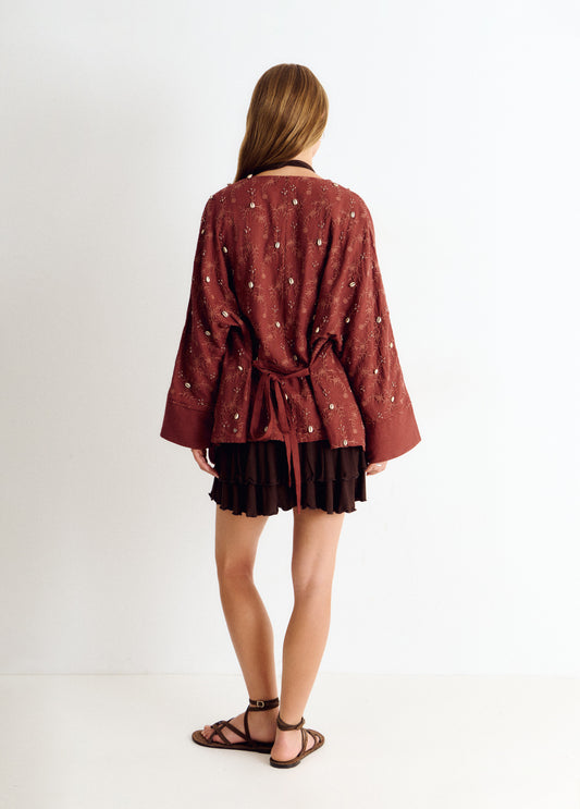 Chaqueta kaftan bordados pedrería