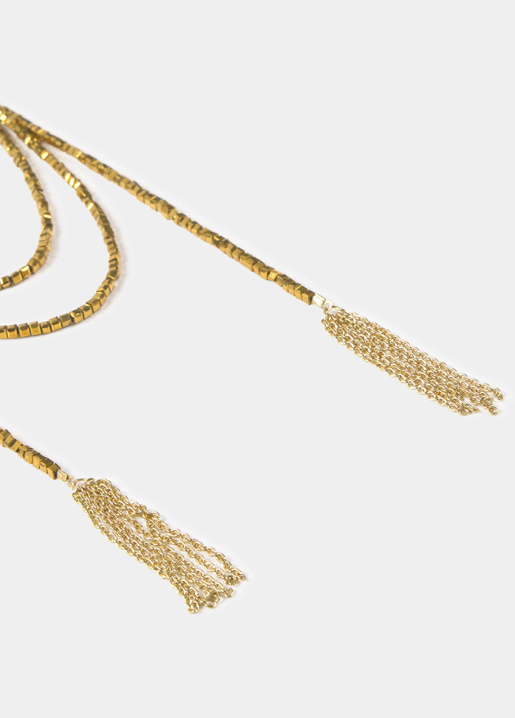 Collar largo beads flecos