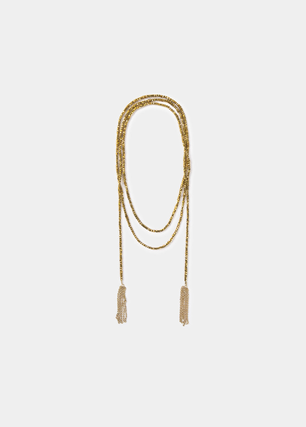 Collar largo beads flecos
