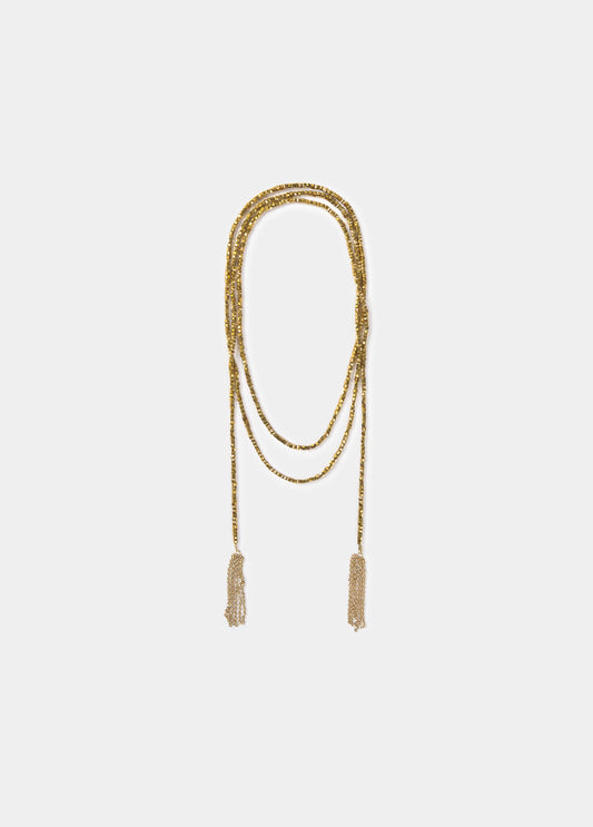 Collar largo beads flecos