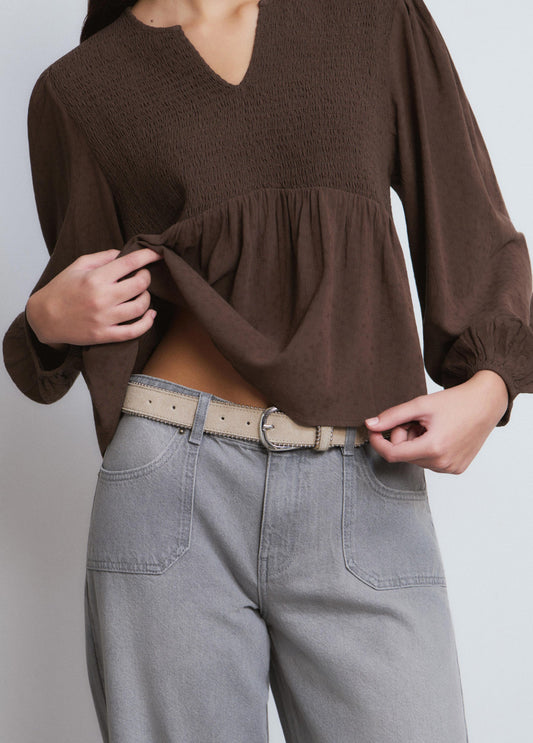 Cinturón cuero bolitas