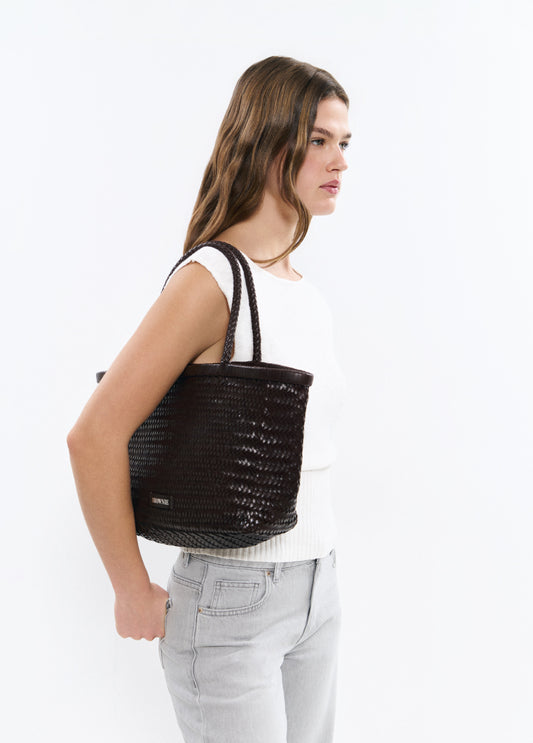 Shopper trenzado piel