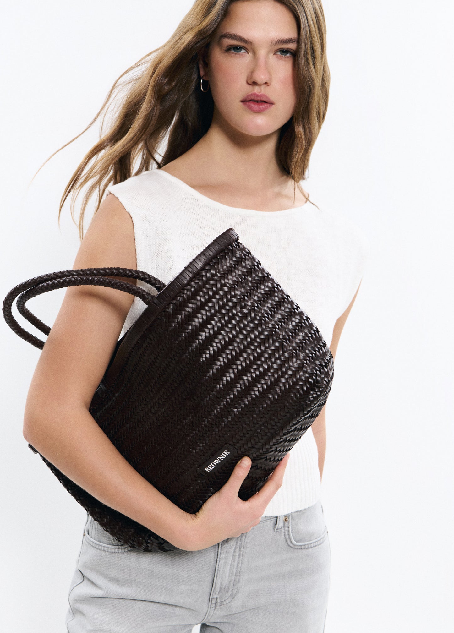 Shopper trenzado piel